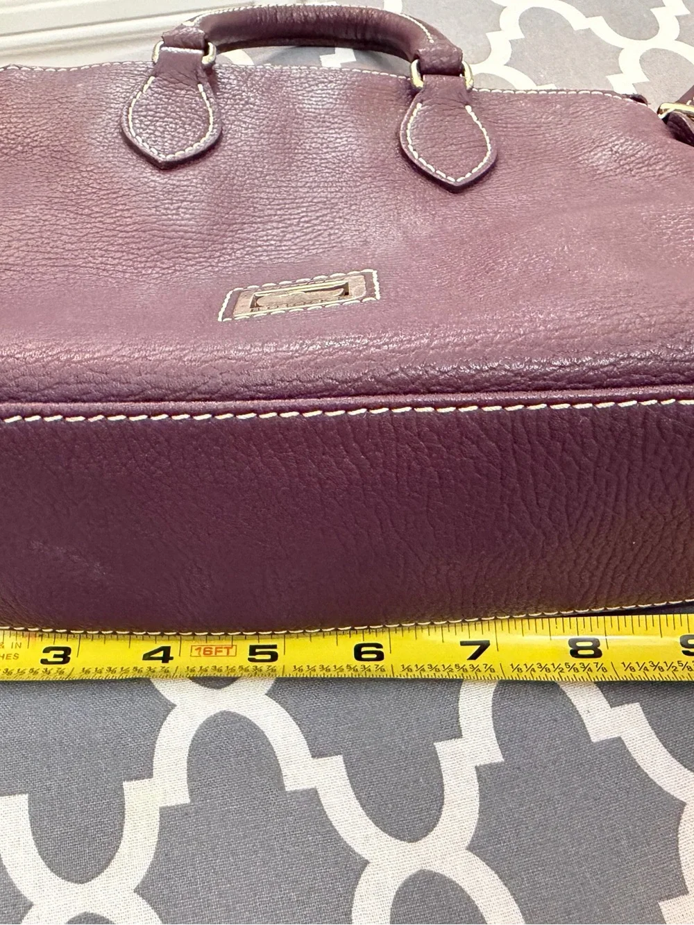 Dooney & Bourke Burgundy Leather Satchel with Gold Hardware